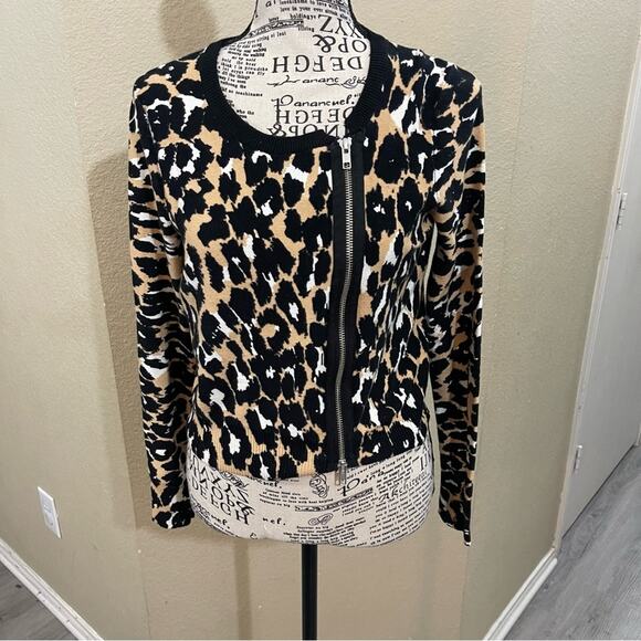 Tracy Reese animal print zip up jacket size small‎ - Picture 1 of 8
